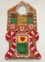 Vintage Christmas ginger bread house door knob decor hanger pocket for s... - $19.75