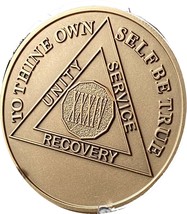 RecoveryChip Engravable 34 Year AA Medallion Large 1.5&quot; Heavy Premium Br... - $3.46