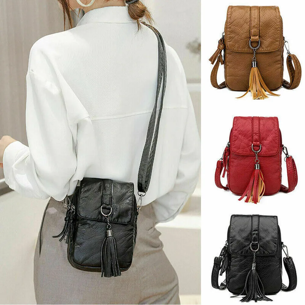 Women Mobile Phone Bag Leather Cross-body Mini Purse Shoulder Pouch Wallet - £17.58 GBP