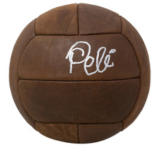 Pele Signé Complet Taille Vintage Marron Throwback Football Balle Bas - £1,933.25 GBP