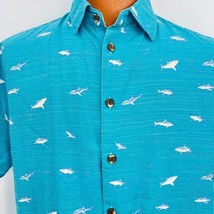 Island Republic Hawaiian Aloha XL Shirt Orca Whales  Sharks Coconut Buttons - £35.85 GBP