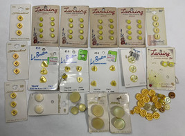 Vintage Lot Sewing Craft Buttons Le Bouton, Lansing, Streamline YELLOWS A - $14.85