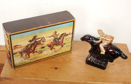 Vintage AVON Pony Express Cowboy Horse Decanter Bottle After Shave w/ Box - £19.53 GBP