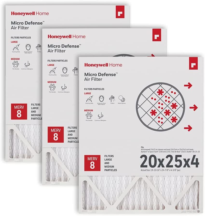 Filterbuy 18x25x1 MERV 11 Air Filter 3-Pack - Allergen Defense For HVAC, Furnace, AC (Actual 17.5x24.5x0.75) - View #3