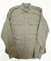 Ralph Lauren Military Style Shirt Top Epilets Pockets Loden Green L/S Wo... - £23.50 GBP