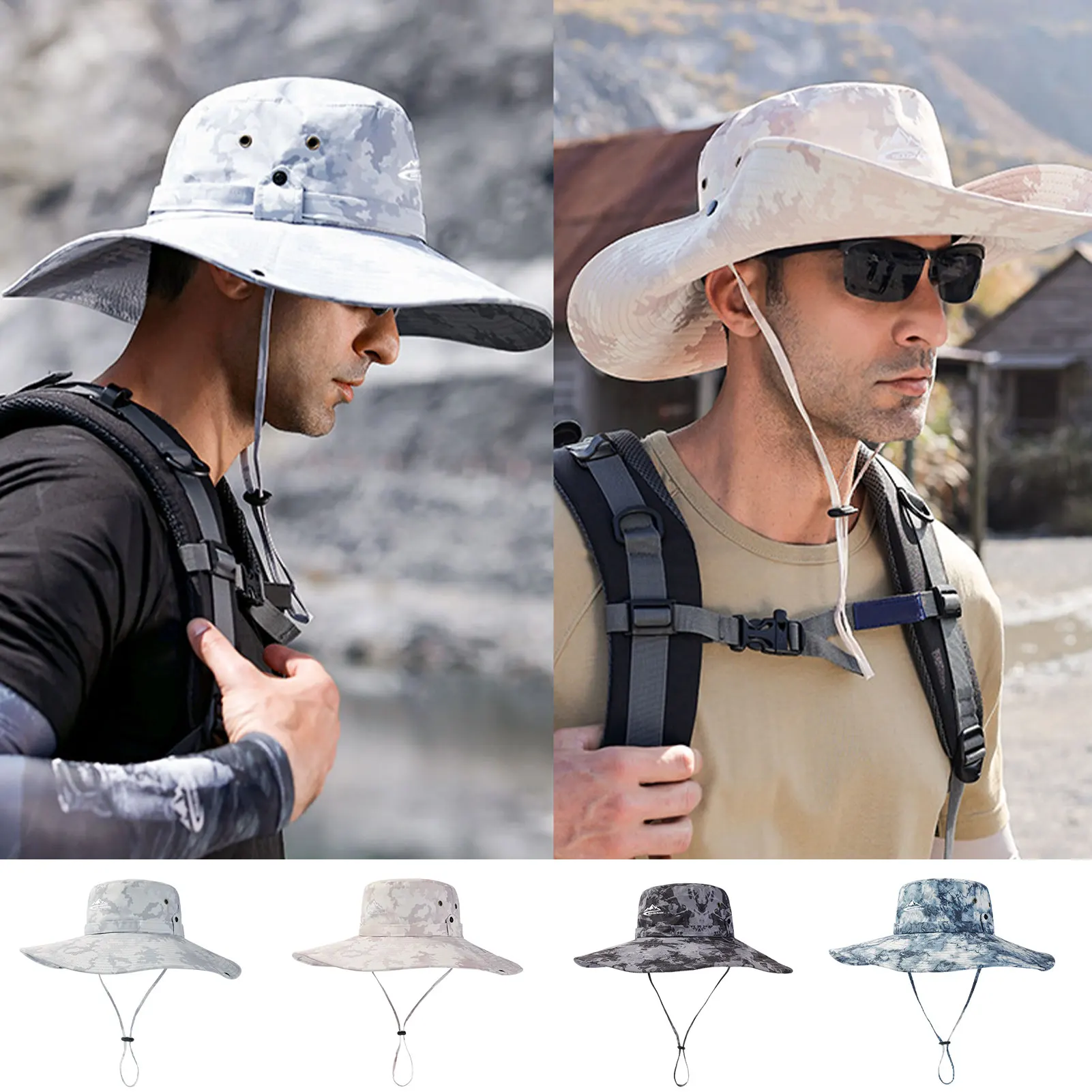 4colors Bucket Hats For Men Wide Brim Sun Hats For Men With UPF50 UV Protection - £12.35 GBP+