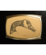 Boneshand Belt Buckle 1982 Lou De Paolis Faux Scrimshaw Illustration Res... - $19.99