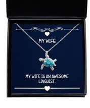 Love Wife, My Wife is an Awesome Linguist, Fancy Christmas Opal Turtle Necklace  - £39.03 GBP