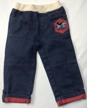Mickey Mouse Denim Blue Jeans Sz 9 M Patch Red Disney NWT  - £11.79 GBP