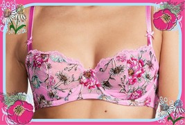 36C Pink Floral WICKED Angels  PushUp wo pad Balconette Victorias Secret UW Bra - £35.91 GBP