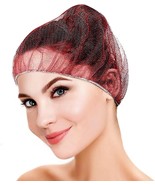 100 pcs Red Nylon Disposable Honeycomb Style Hair Nets 21&quot; - £17.20 GBP
