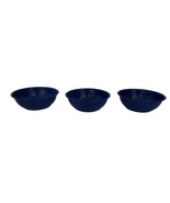 Vtg Enamel Bowl  Tin Camping Tailgate Retro White Specks Cobalt Blue set 3 - $319.67 MXN