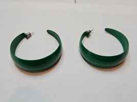 Vintage Green Hoop/Circle Earrings, 1.75&#39;&#39; Diameter - £7.52 GBP