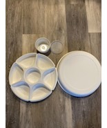Tupperware 1665-1 Serving Party Tray container W/ 1666-4 lid &amp; bowl &amp; li... - £9.30 GBP