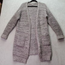 Olive + Oak Cardigan Sweater Women&#39;s Small Gray Polyester Long Sleeve Open Front - £18.40 GBP