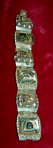 Vintage AR Mexican Taxco 925 Sterling Silver-Abalone Bracelet-7 1/2 inches - £97.15 GBP