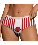 Red Lips Stripes Panties for Women Lace Briefs Soft Ladies Hipster Underwear - $13.99