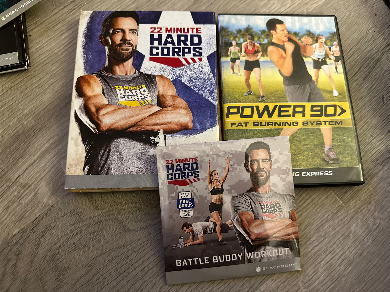 Primary image for 22 Minute Hard Corps BeachBody Set + Battle Buddy + Power 90 4 DVDs Tony Horton!