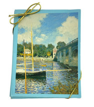 Hallmark Blank Note Cards Impressionist Claude Monet Bridge at Argenteuil Boats - $15.40