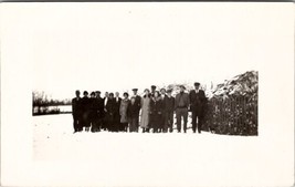 Winter Snow Scene Handsome Dapper Men Lovely Ladies Real Photo RPPC Postcard Z22 - $9.95