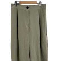 Stage Greenish Khaki High Waisted Pleated Front Single Button Pants Wome... - £29.09 GBP