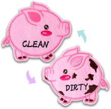 Handmade Felt Piggy Clean Dirty Magnet for Dishwasher, Oxepleus Funny Dishwasher - £10.26 GBP