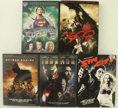 Dvd 5PC Lot Action Movies Comic Book/Graphic Novel Superman Batman 300 Sin City - £14.28 GBP
