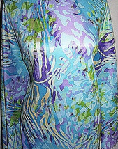 Teal Tropical Colored Zebra Print Nylon Lycra Stretch Fabric 1 Yard 18 Inches - £28.77 GBP