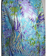 Teal Tropical Colored Zebra Print Nylon Lycra Stretch Fabric 1 Yard 18 I... - £28.32 GBP