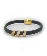 Fronay Sterling Silver Sparkling Waves Grey Bracelet Magnetic Clasp - $116.27 CAD