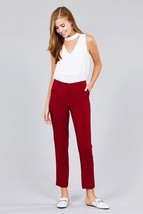 Women&#39;s Burgundy Seam Side Pocket Classic Long Pants (S) - $14.85