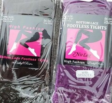 Two (2) Cathy Rose ~ Bottom Lace/Footless Tights ~ 1-Purple ~ 1-Brown ~ ... - $284.23 MXN
