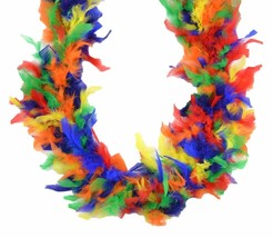 Multi-Color 45 gm Chandelle Feather Boa Yellow Green Orange Purple Blue Red - £5.51 GBP