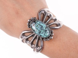 6&quot; Fred Guerro (1934-2020) Navajo tufa cast bracelet with turquoise - £332.46 GBP