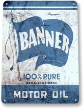 Banner Motor Oil Garage Gas Service Shop Retro Vintage Wall Decor Metal ... - $11.95
