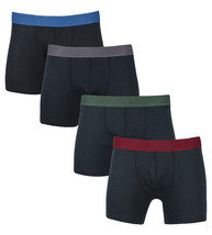 Lucky Brand Men&#39;s Dark Grey Multicolor Waistband 4 Pack Boxer Briefs (S01) - £14.45 GBP