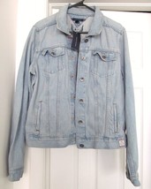 TOMMY HILFIGER VINTAGE LOOK DENIM JACKET Coat 100% Cotton Blue Size XL NEW - $43.75