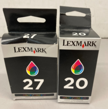 (2) Genuine Lexmark 27 X Series X1100 &amp; Lexmark 20 15M0120 Color Ink Cat... - $8.95