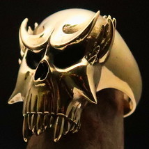 Men&#39;s Biker Warlord Ring Vampire Skull - antiqued Brass - $24.00+