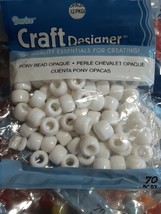 New Darice Craft Designer white Pony beads 70 pieces NEW - $5.25