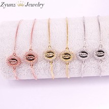 10PCS, Gold/ rose gold/silver color cz micro pave jesus virgin connector bracele - £31.87 GBP