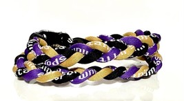 3 Rope Tornado Twist Boys Baseball Energy Necklace Purple Blk Vegas Gold 18&quot; 20&quot; - £7.16 GBP