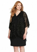 Nwt Agb Black Fringe Jacket Cow Neck Jacket Dress Size 18 W Women $104 - £31.31 GBP