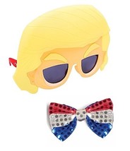 Holiday Decor Gifts Donald Trump Sunstache and Patriotic Bowtie Set - £7.18 GBP