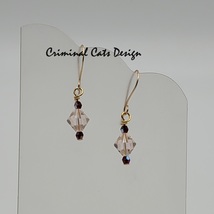 3 Pairs of Swarovski Earrings in Blue Zircon and Silk Xilion Shimmer hand made  image 3