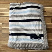 Carter’s Child of Mine Puppy Dog Truck Blue Gray White Stripe Baby Blanket Lovey - $20.89