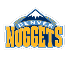 7&quot; denver nuggets logo bumper sticker decal usa made - £21.00 GBP