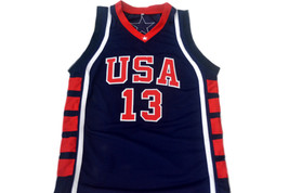Tim Duncan #13 Team USA Men Basketball Jersey Navy Blue Any Size - £27.52 GBP