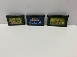 Lot Of 3 GBA Gameboy Advance Games (Spongebob Movie, Tak Power Of JuJu, Baseball - £15.56 GBP
