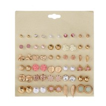 Fashion Brincos Stud Earrings Set Crystal  Women Earrings Sets Boho Leaf Flowers - £10.33 GBP